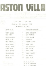 Aston Villa v Sheffield Wednesday