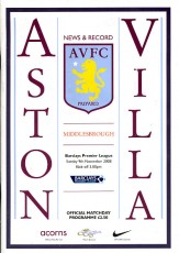Aston Villa v Middlesbrough