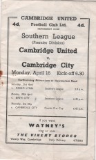 Cambridge United v Cambridge City