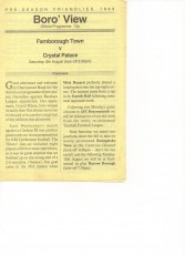 Farnborough Town v Crystal Palace