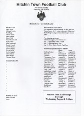 Hitchin Town v Crystal Palace