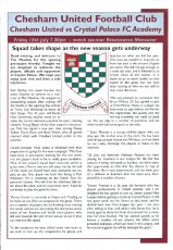 Chesham United v Crystal Palace