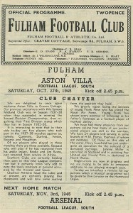 Fulham v Aston Villa