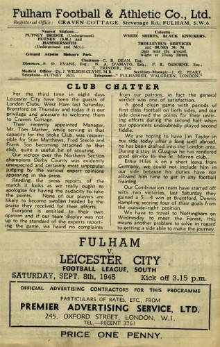Fulham v Leicester City