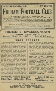 Fulham v Swansea Town