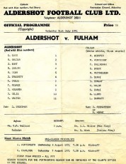 Aldershot Town v Fulham