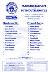 Manchester City v Plymouth Argyle