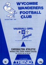 Wycombe Wanderers v Carshalton Athletic