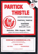 Partick Thistle v Rangers