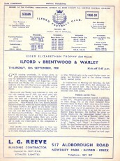 Ilford v Brentwood Town