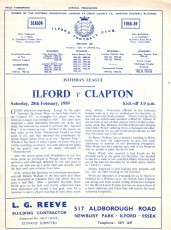 Ilford v Clapton Orient