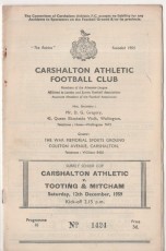 Carshalton Athletic v Tooting & Mitcham United