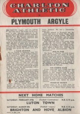 Charlton Athletic v Plymouth Argyle