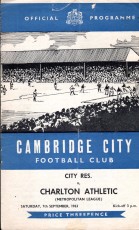 Cambridge City v Charlton Athletic