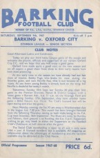 Barking v Oxford City