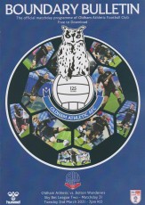 Oldham Athletic v Bolton Wanderers