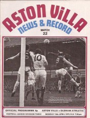 Aston Villa v Oldham Athletic