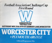 Worcester City v Plymouth Argyle