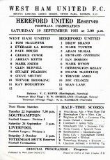 West Ham United v Hereford United