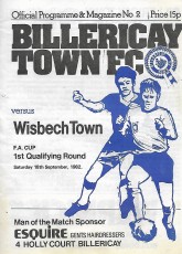 Billericay Town v Wisbech Town