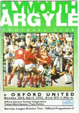 Plymouth Argyle v Oxford United