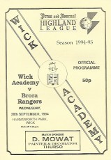 Wick Academy v Brora Rangers