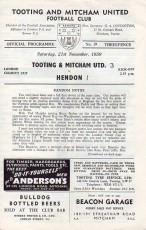 Tooting & Mitcham United v Hendon