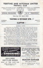 Tooting & Mitcham United v Clapton Orient