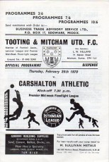 Tooting & Mitcham United v Carshalton Athletic