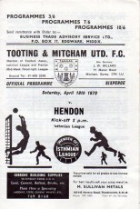 Tooting & Mitcham United v Hendon