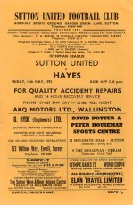 Sutton United v Hayes