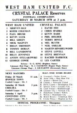 West Ham United v Crystal Palace