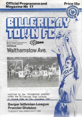 Billericay Town v Walthamstow Avenue