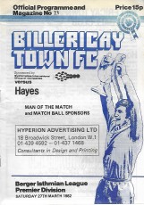 Billericay Town v Hayes